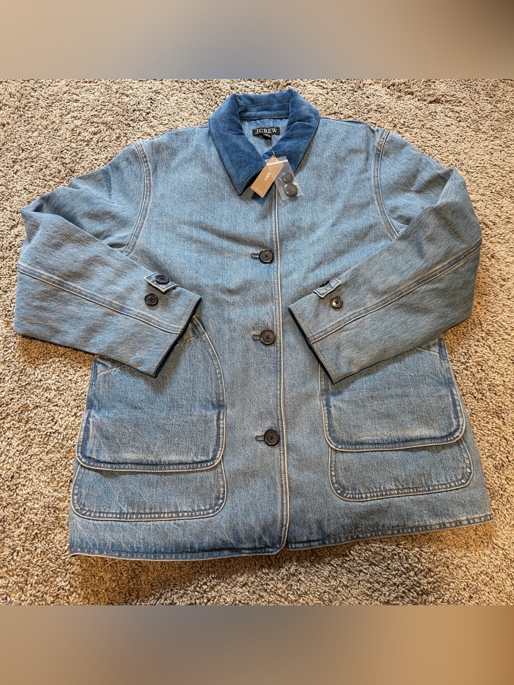NWT J. Crew Women's 1986 Barn Jacket™ in denim - Picture 2 of 4